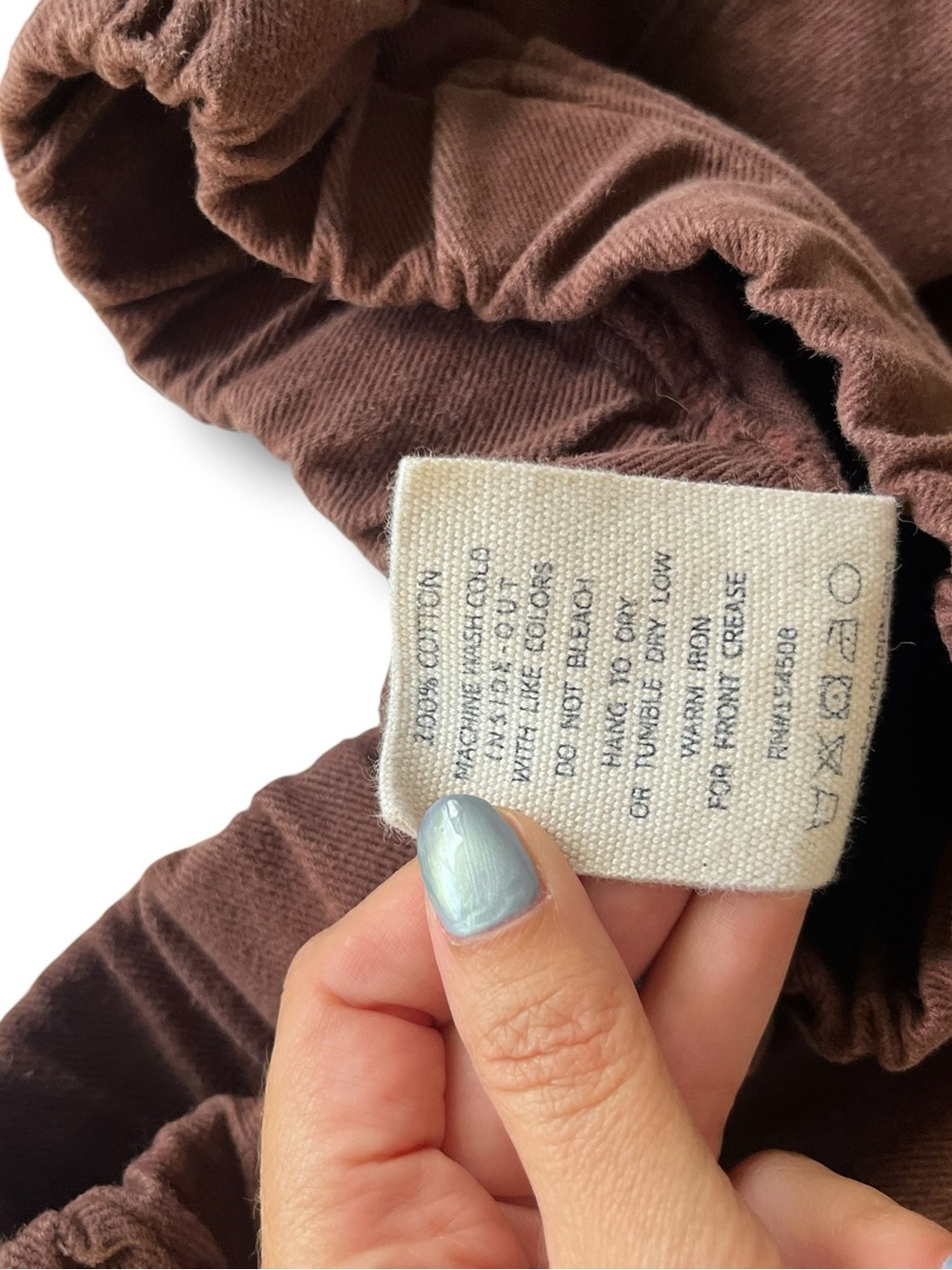 Le Bon Shoppe Arc Pants Cotton chocolate brown size M Made In Korea Barrel Leg - Picture 13 of 15